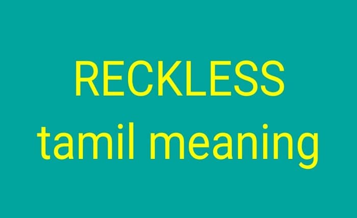 Reckless Meaning in Tamil